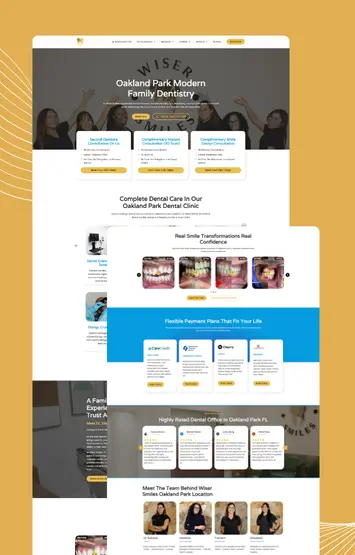 Dental practice website on desktop and phone
