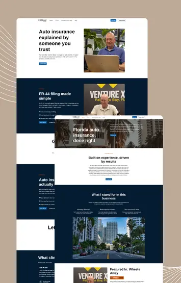 Insurance agent personal brand website on desktop and phone